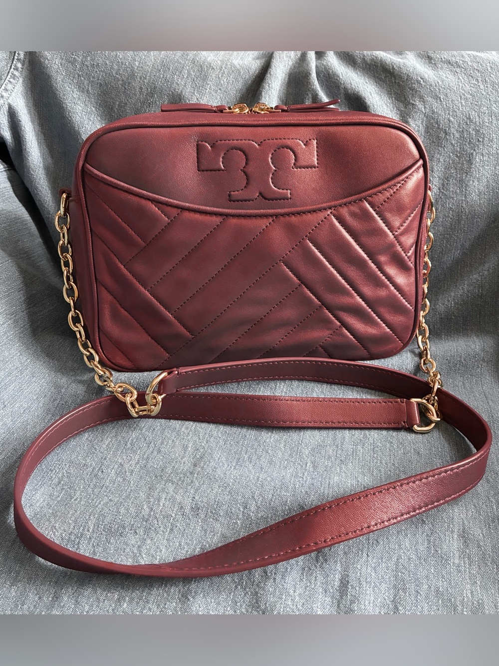 Tory Burch Quilted Camera Leather Crossbody